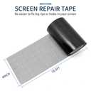 SANKEMU Screen Repair Tape, Extra Wide 16FT, Black, Adhesive & Waterproof, Fiberglass, fix for Screen Door and Window Screen, (4 INCH X 16.5 FT)