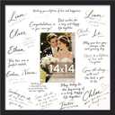 upsimples 14x14 Picture Frame, Display Pictures 5x7 with Mat or 14x14 Without Mat,Wall Hanging Square Frames, Black, 1 Pack