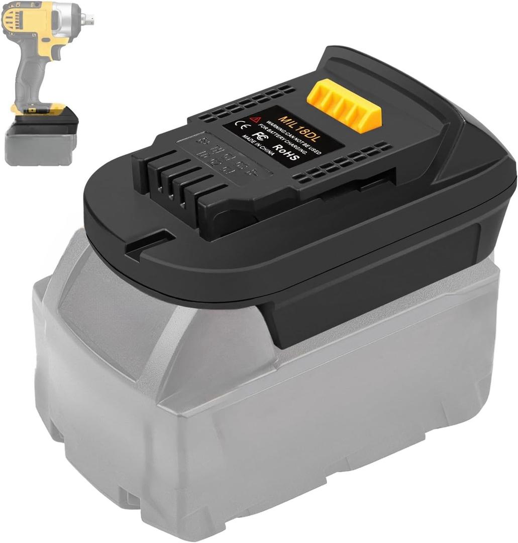 MIL18DL Battery Adapter for Milwaukee Battery Convert to for Dewalt Tool Use, Convert for Milwaukee M18 18V Batteries to for Dewalt Power Tool Use(Adapter Only)