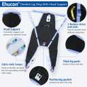 Universal Divided Leg Sling with Head Support, Padded Patient Lift Sling for Transfer, Lifting or Positioning, U Shape Transfer Sling for Elderly, Disabled, Bedridden, 500Lbs (Black, Medium)