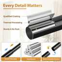 TONIAL Curtain Rod 32 to 58 Inch(2.6-4.8ft), Telescoping Splicing 3/4 Drapery Rods for Windows 20 to 53 Inch(1.7-4.4ft), Decorative Single Rod with Small Cap Finial, Black