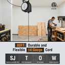 SURAIELEC 80FT Retractable Extension Cord Reel, 14 AWG, ETL Listed, Grey