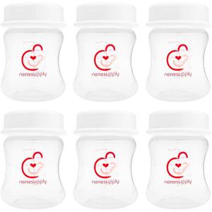 Nenesupply 4.7oz 6pc Wide Neck Breastmilk Storage Bottles Breast Pump Bottles Use on Pumping with Spectra S1 S2 Synergy Gold Breast Pumps Collection Replace Spectra Bottles for Pumping Wide Mouth