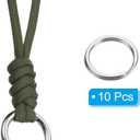 2 x PATIKIL Badge Lanyard with Spring O Ring Flat Key Rings, Braided Wrist Keychain Strap for Keys Whistles Wallets
