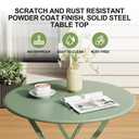 3-Piece Folding Bistro Set, Outdoor Patio Furniture Set with 2 Chairs & 1 Table, Space-Saving Foldable Balcony Garden Set with Heavy-Duty Powder-Coated Steel Frame, No Assembly Required, Green
