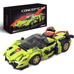 Technic Race Cars Building Blocks Set  STEM Sports Car Model Kit for Kids 8+, Suitable for Creative Play & Display Collection Ideal Gift for Birthdays & Holidays355PCS (Green)