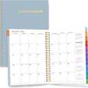 2 x SUNEE 20262027 Monthly Planner  Large 7" x 10" Organizer with Tabs, 100 GSM Paper, 24-Month Calendar, Spiral Bound, Flexible Cover for Office, School, Women, Men, Gray Blue