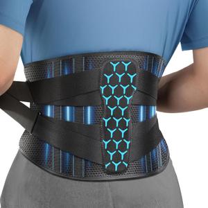 Lumbar Back Brace with Removable Pad, Adjustable Lower Back Pain Relief Support for Men and Women, Comfortable Support Belt Ideal for Lower Back Pain, Sciatica, Scoliosis, Size XL (Waist: 45.3"-51.2") (Black)