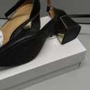 BCTEX COLL Womens Pointed Toe Pumps Shoes Ankle Strap Chunky Low Heels Metal Lined Sandals Designed for Women Size 7.5