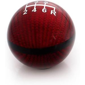 muge racing Universal Real Carbon Fiber Shift Knob 6 Speed Gear Shift Knob Round Ball for Most Manual/Automatic Car with 3 Adapters