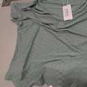 Tankaneo Womens Oversized T Shirts Summer Casual Ribbed Batwing Short Sleeve Tunic Tops Loose Fit Dolman Sleeve Tees (Green, XL)