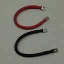 ECO-WORTHY 2AWG Battery Cable with 5/16'' Lug Terminals 12inch Cables Set Tinned Copper Battery Inverter Cable for Car, Truck, RV, Solar