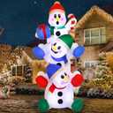 Joiedomi 6 FT Christmas Inflatable Decoration Stacked Snowman with Build-in LEDs Blow Up Inflatables for Xmas Party, Home Indoor Outdoor Christmas Dcor Yard Garden Lawn Winter Holiday Supplies Dcor