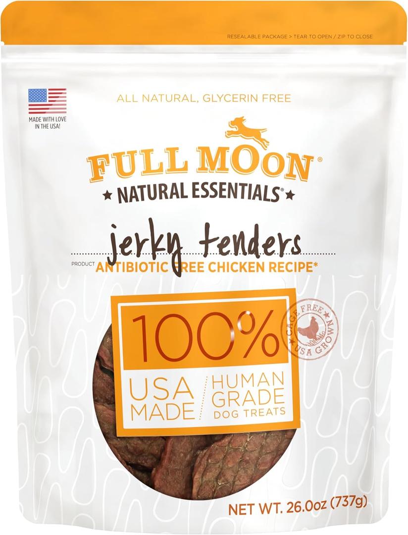 Full Moon Chicken Jerky Tenders Healthy All Natural Dog Treats Human Grade Made in USA 26 oz (1.63 Pound (Pack of 1))