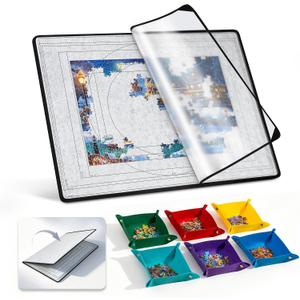 Becko US 2000 Piece Foldable Puzzle Board with 6 Sorting Trays & TPU Cover
Portable & Lightweight Puzzle Table, Felt Mat with Auxiliary Lines for Storage, for 2000 1500 1000 Pieces Puzzles