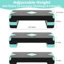 Aerobic Step Platform, Non Slip Adjustable Height Step Trainer, 26.5" x 10.5" (EXP 11/29/35)
