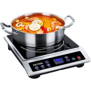 OSTBA 1800W Portable Induction Cooktop, Large Heating Coil Countertop Induction Burner, 10 Power Levels & 120–460°F Temperature Control, 3H Timer, Keep Warm, ETL Certified