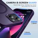 Magnetic for iPhone 13/14 Case, Military Grade Drop Protection, Compatible with MagSafe, Shockproof Anti-Fingerprint Translucent Phone Protective Cover for iPhone 13/14 (6.1"), Deep Purple
