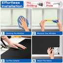 Blackout Curtains for Bedroom, 70" x 58" Portable Black Out Blinds with 20 Sets Hook & Loop Strips for 100% Blackout Window Film, Temporary Black-out Shades for Windows Cover Nursery Travel RV- Blacks