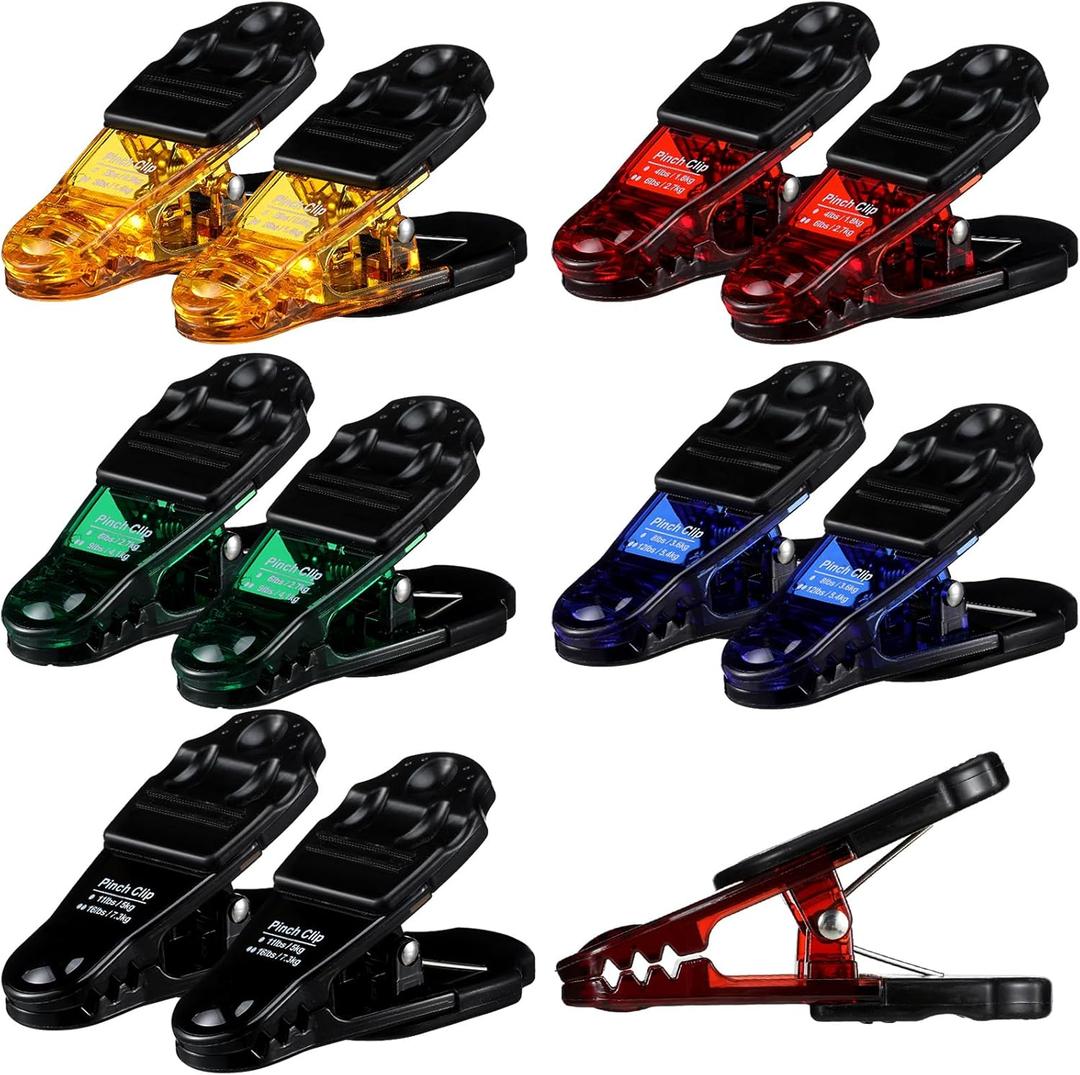 Shappy 10 Pcs Graded Pinch Exerciser Grip Finger Strength Trainer Pinch Clips Rehab Thumb Exerciser Hand Therapy Equipment for Recovery Conditioning from Injuries Surgery, 5 Colors