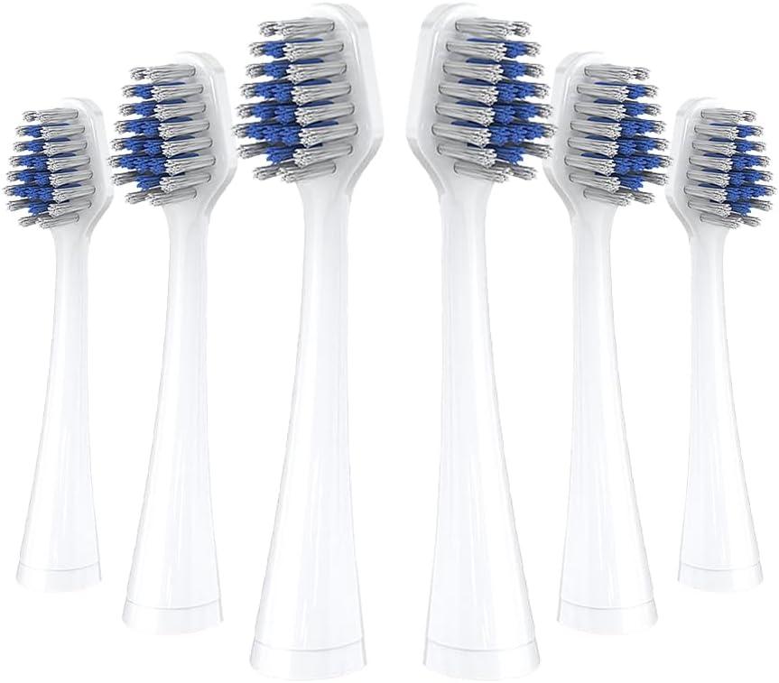 Replacement Toothbrush Heads Compatible with Waterpik Complete Care 5.0/9.0 (CC-01/WP-861), STRB-8WW,(6 Count, White)