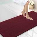 Smiry Luxury Chenille Bathroom Rugs 59x24, Extra Soft and Absorbent Shaggy Bath Mat, Machine Washable, Non-Slip Plush Carpet Runner for Tub, Shower, and Floor, Home Decor Accessories, Burgundy