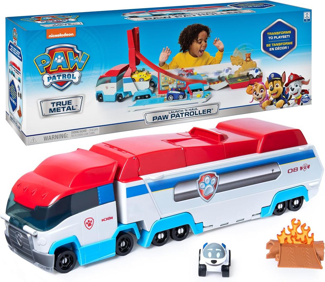 PAW Patrol, LaunchN Haul PAW Patroller, Transforming 2-in-1 Track Set for True Metal Die-Cast Vehicles, Kids Toys for Boys & Girls Ages 3 and Up