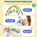 OKOOKO Baby Play Mat, Activity Baby Play Gym with Arch, Solor System Playmats & Floor Gyms, Alphabet Mat, Detachable Mirror, Thick Non Toxic Playmats