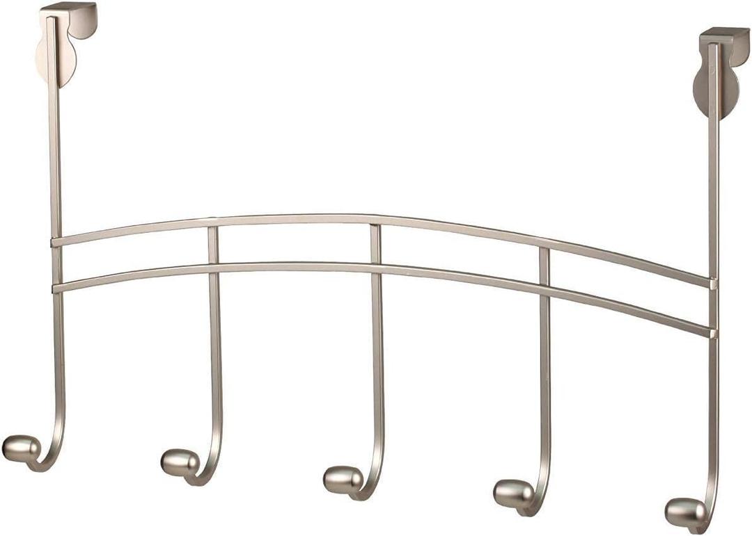 Spectrum Diversified Duchess 5-Hook Rack Over-The-Door, Satin Nickel
