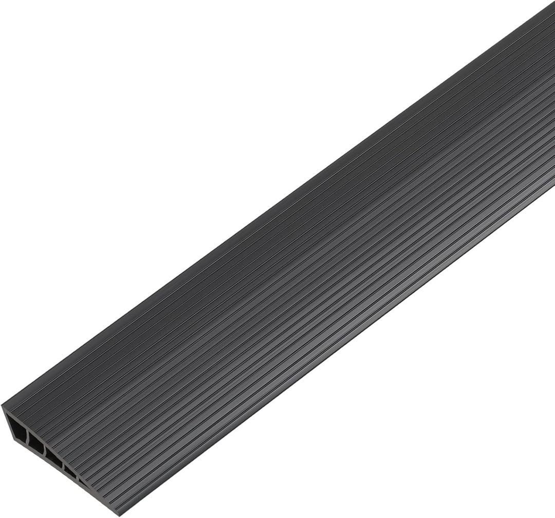 1 Pack 1" Rise Threshold Ramps for Doorways, 40" L Cuttable PVC Wheelchair Ramp, Non-Slip Heavy Duty Door Threshold Reducer for Wheelchairs, Power Scooters, Bathroom & Curb(Black)