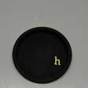 COLLECTIVE HOME - Velvet Jewelry Tray, 6" Monogrammed Jewelry Dish, Smooth Velour Display Dish for Rings, Earrings, Necklaces, Makeup, Personalized Gifts for Women (Black-h)