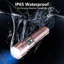WdtPro LED Rechargeable Flashlight 2 Pack, 3 Modes Super Bright High Lumens Flashlights, Zoomable Tactical Flash Light with LCD Display, IP65 Waterproof Flashlights for Home Emergency Camping - Pink