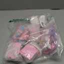 92 Pcs Miniature Furniture Set Accessories Mini Furniture Plastic Bedroom Living Room Bathroom Kitchen Kit Small Pink House for Birthday Gift