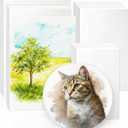 Dunzoom 100 Sheets Watercolor Paper Bulk 6 Sizes White Water Color Paper Cold Press 250 GSM Watercolor Artist Painting White Craft Art Supplies 9'' x 12'' 8'' x 10'' 8''x8'' 6''x 6'' 5''x7'' 4''x6''