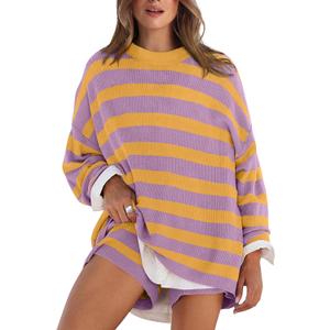XIEERDUO Lounge Sets for Women 2 Piece Long Sleeve Vacation Outfits for Women 2025 Stripe L