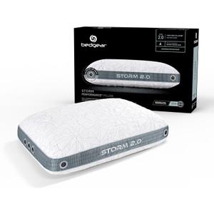 Bedgear Storm Performance Pillow 2.0 - Cooling Bed Pillow for Hot Sleepers - Medium Firmness Pillow for All Sleep Positions, Washable & Removable Cover - 20" W x 26" L x 5.75" H, Size 2.0