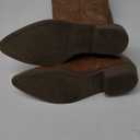 mysoft Women's Cowboy Boots Mid Calf Cowgirl Embroidered Western Pointed Toe Chunky Heel Pull On Knee High Boots 9.5