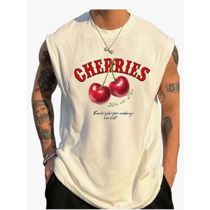 Men's Crewneck Sleeveless Tank Tops Casual Graphic Vest Top Vintage Summer Tee Shirts Streetwear size L