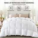 Globon Winter White Goose Down Comforter California King Size,800 Fill Power,420 Thread Count Ultra Soft Noiseless Shell with Corner Tabs, White