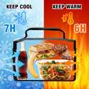 ONFAON Lunch Bag for Men/Women, Insulated Reusable Lunch Box Leakproof Cooler Tote Bag Freezable with Adjustable Shoulder Strap for Office Work Picnic Beach(Black) (7.5L)