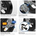 Caster Wheels, 8" Heavy Duty Industrial Casters, No Noise Rubber Wheel on Cast Iron, Set of 4 Swivel Casters with Brake (4 Pack Brake)