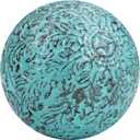 Everydecor Metal Decorative Sphere for Home Decor - Decorative Balls for Shelves, Centerpiece Bowls, Bookshelf - Decoration Orbs Accents for Living Room, Bedroom - Vintage Blue Shelf Spheres (3.4 Inch)