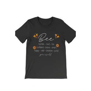 Bee Happy Kind Brave Humble Smart Positive Bumblebee Womens T-Shirt Color/Dark Grey, 4XL