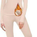Patelai 2 Set Thermal Underwear Warm Fleece Lined Thermal Leggings and Womens Thermal Tops Base Layer for Winter Cold Weather S