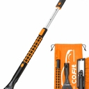 COFIT Car Snow Brush with Ice Scraper and Squeegee 3 in 1, 39" Extendable Cleaning Kit Long Handle, Windshield Snow Removal Tool Scratch Free for SUV Truck RV Window Roof Exterior Wash Supplies