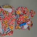 Fanuerg Women's High Waisted Bikini Sets Ditsy Floral Printed Two Piece Swimsuit Adjustable Strap Bathing Suit (XL)