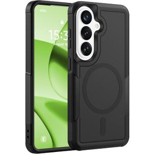 Magnetic for Samsung Galaxy S26 Case Heavy Duty Protection, Military-Grade Dual-Layer Shockproof S26 Phone Case [Fit for MagSafe] Anti-Fingerprint Matte Finish Galaxy S 26 Case 6.3", Black