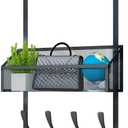 Over The Door Hooks Organizer, Coat Rack Over The Door Storage Hanger Towel Rack, Back of Door Storage Organizer for Bathroom,Bedroom,Kitchen,Office (Black 2-Tier)