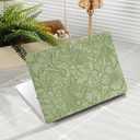 iCasso for MacBook Air 13 Inch Case 2026 2025-2022 M4 A3240 M3 A3113 M2 A2681, Retro Leather Hard Shell Case for MacBook Air 13.6 Inch+Keyboard Cover+Screen Protector, Green Embossed Floral