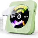 CD Player Portable Bluetooth 5.1 Desktop CD Player with HiFi Sound Speakers, Remote Control, Dust Cover, LED Display, Boombox FM Radio, USB/AUX for Home, Kids (Green)